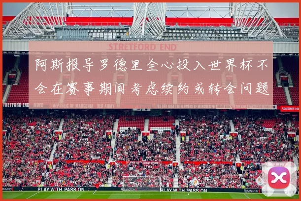 阿斯报导罗德里全心投入世界杯不会在赛事期间考虑续约或转会问题